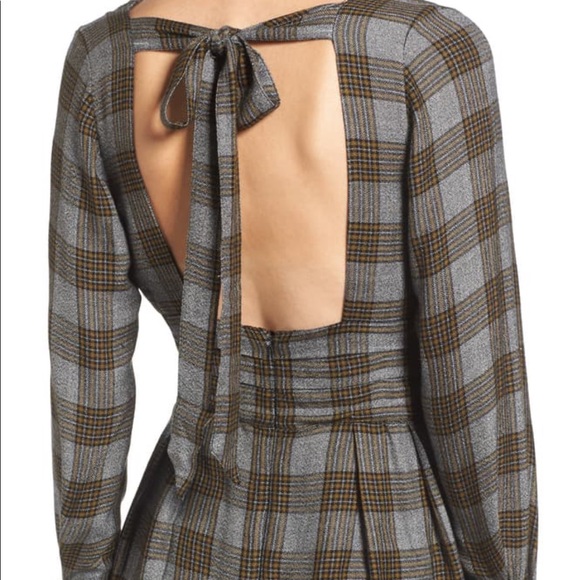 Something Navy For Nordstrom plaid open back - Picture 5 of 10